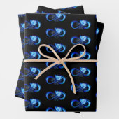 Glühende Unendlichkeit mit blauer Rose Geschenkpapier Set (Beispiel)