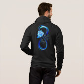 Glühende Unendlichkeit mit blauer Rose Hoodie (Schwarz voll)
