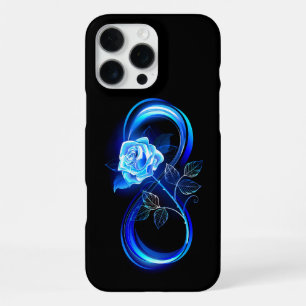 Glühende Unendlichkeit mit blauer Rose iPhone 16 Pro Max Hülle