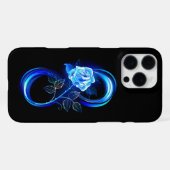 Glühende Unendlichkeit mit blauer Rose iPhone Hülle (Rückseite (Horizontal))