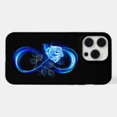 Glühende Unendlichkeit mit blauer Rose iPhone Hülle (Rückseite (Horizontal))