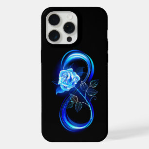 Glühende Unendlichkeit mit blauer Rose iPhone 15 Pro Max Hülle