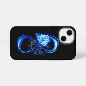 Glühende Unendlichkeit mit blauer Rose iPhone Hülle (Rückseite (Horizontal))