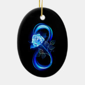 Glühende Unendlichkeit mit blauer Rose Keramik Ornament (Hinten)