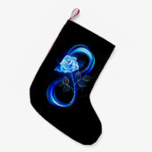 Glühende Unendlichkeit mit blauer Rose Kleiner Weihnachtsstrumpf (Vorderansicht (hängend))
