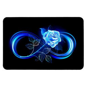 Glühende Unendlichkeit mit blauer Rose Magnet