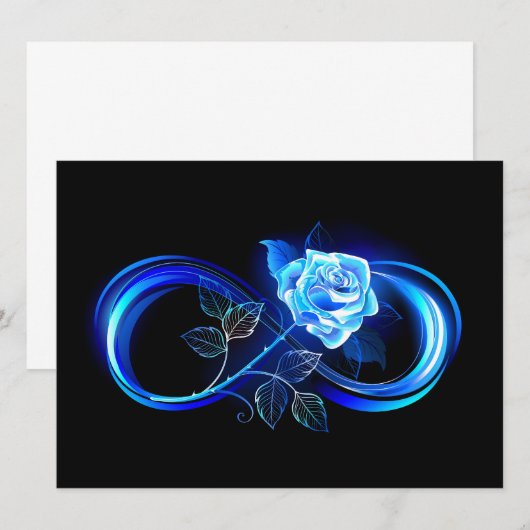 Glühende Unendlichkeit mit blauer Rose Programm (Vorne/Hinten)