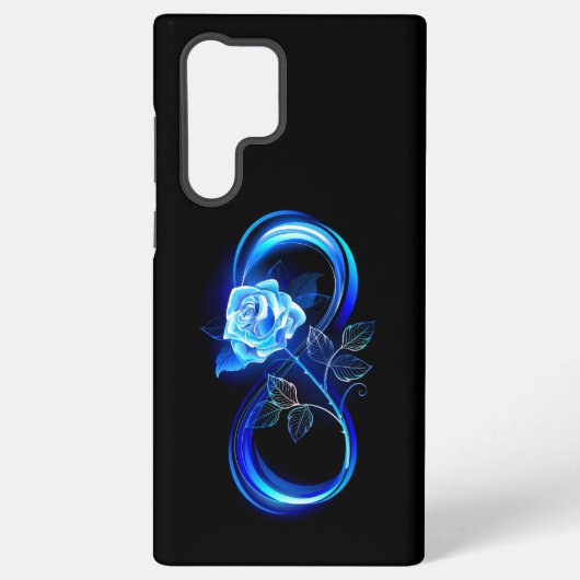 Glühende Unendlichkeit mit blauer Rose Samsung Galaxy Hülle (Rückseite)