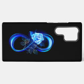 Glühende Unendlichkeit mit blauer Rose Samsung Galaxy Hülle (Rückseite (Horizontal))