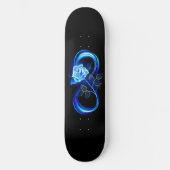 Glühende Unendlichkeit mit blauer Rose Skateboard (Vorderseite)