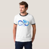 Glühende Unendlichkeit mit blauer Rose T-Shirt (Vorne ganz)