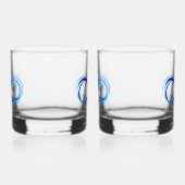 Glühende Unendlichkeit mit blauer Rose Whiskyglas (Links)