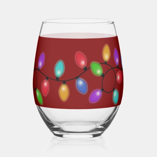 Glühende Urlaublichter Weinglas Ohne Stiel (Rückseite)