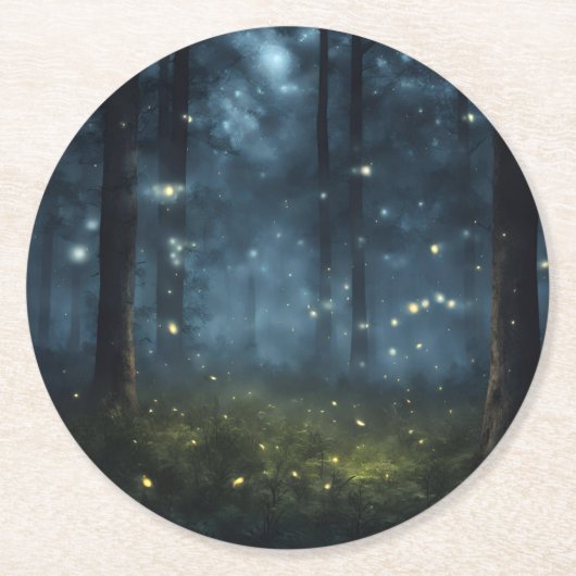 Glühende Waldflöten Runder Pappuntersetzer (Vorderseite)
