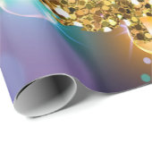 Glühende Weihnachtsbeleuchtung Bokeh Golden Tree Geschenkpapier (Rolleneckpunkt)