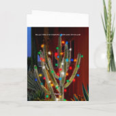 Glühende Weihnachtskaktus mit frohen Weihnachten (Rückseite)