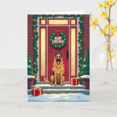 Glühende Weihnachtskarte für Hunde Karte (Gelbe Blume)
