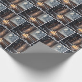 Glühende Weihnachtskerzen im Schnee Geschenkpapier (Ecke)