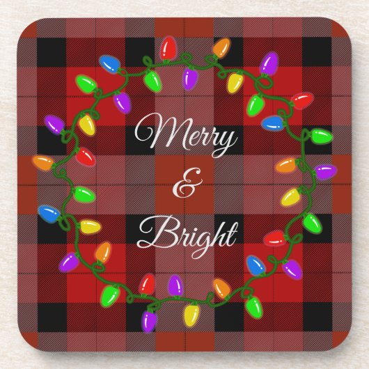 Glühende Weihnachtslichter Getränkeuntersetzer (Vorderseite)