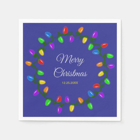 Glühende Weihnachtslichter Serviette (Vorderseite)