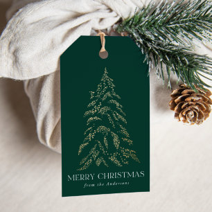 Glühende Winterpine Frohe Weihnachten Geschenkanhänger