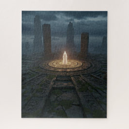 Glühender antiker Krieger Stehend auf heiliger Erd Puzzle