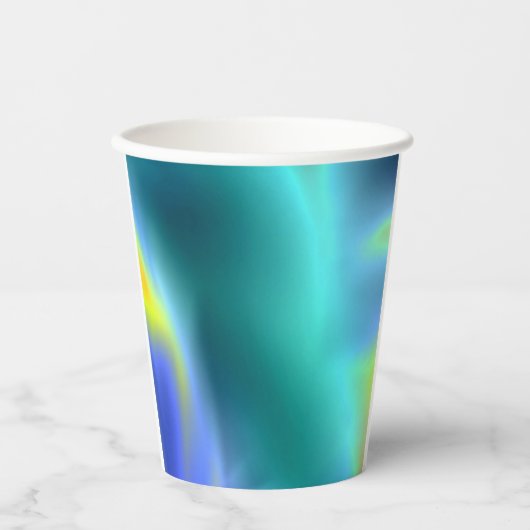 Glühender Aqua Paper Cup Pappbecher (Vorderseite)