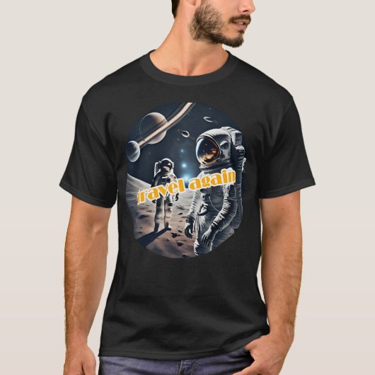 Glühender Astronaut im Weltraum T-Shirt (Vorderseite)