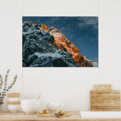 Glühender Berg bei Sonnenuntergang Poster (Küche)