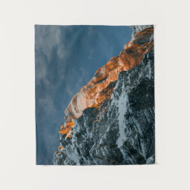 Glühender Berg bei Sonnenuntergang Wandteppich