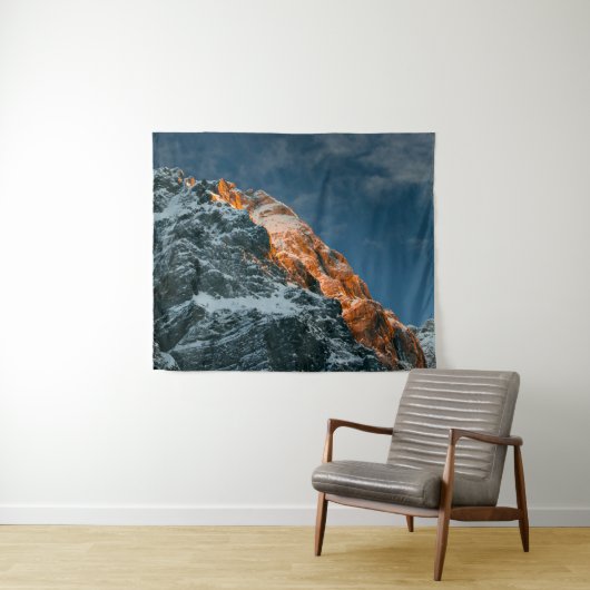 Glühender Berg bei Sonnenuntergang Wandteppich (Beispiel (Horizontal))