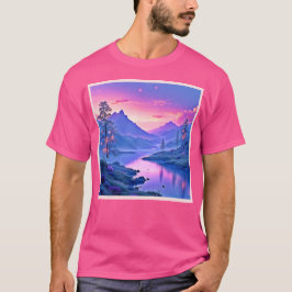 Glühender Bergsee-Entwurf T-Shirt