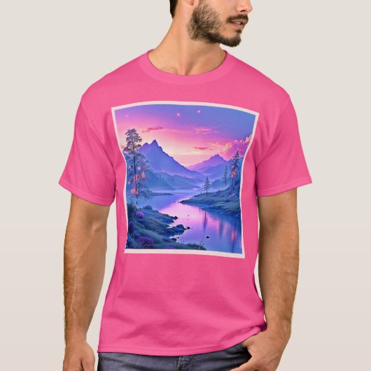 Glühender Bergsee-Entwurf T-Shirt (Vorderseite)