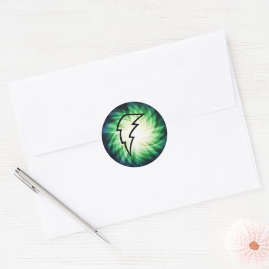 Glühender Blitzschlag Runder Aufkleber (Umschlag)