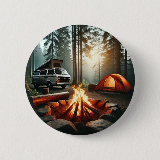 Glühender Campfire Adventure Button (Vorderseite)