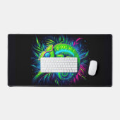 Glühender Chameleon, Augen fangende Neontiere Schreibtischunterlage (Tastatur & Maus)