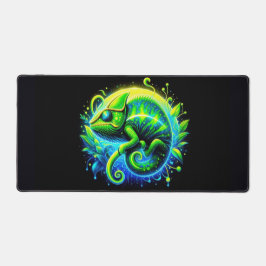 Glühender Chameleon, Augen fangende Neontiere Schreibtischunterlage