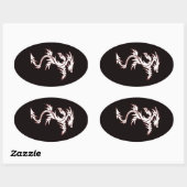 Glühender Drache Ovaler Aufkleber (Blatt)