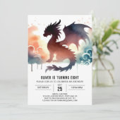 Glühender Dragon Geburtstag individuell anpassbar Einladung (Stehend Vorderseite)