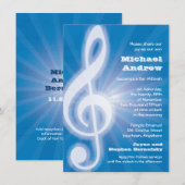 Glühender dreifacher Clef Bar-Schläger Mitzvah Einladung (Vorne/Hinten)