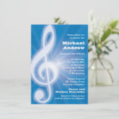 Glühender dreifacher Clef Bar-Schläger Mitzvah Einladung (Stehend Vorderseite)