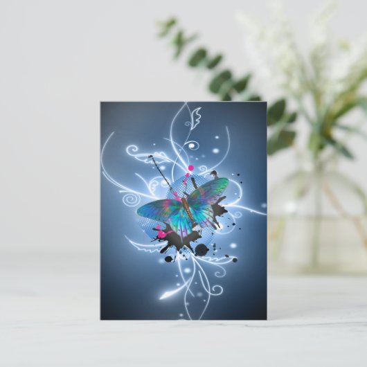 Glühender Effektschmetterling der schönen Postkarte (Stehend Vorderseite)