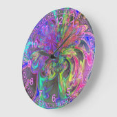 Glühender Farbbrand - Abstrakte Aquamarine Violett Große Wanduhr (Winkel)