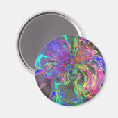 Glühender Farbbrand - Aquamarin & violett Deva Magnet (Vorderseite/Rückseite)