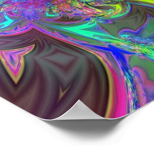 Glühender Farbbrand - Aquamarin & violett Deva Poster (Ecke)