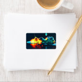 Glühender flüssiger Tropfen Adressaufkleber (Insitu)