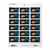 Glühender flüssiger Tropfen Adressaufkleber (Vorne)