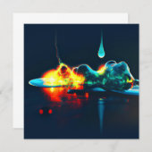 Glühender flüssiger Tropfen Einladung (Vorne/Hinten)