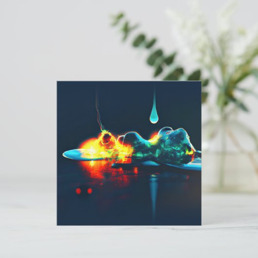 Glühender flüssiger Tropfen Einladung (Stehend Vorderseite)