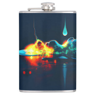 Glühender flüssiger Tropfen Flachmann